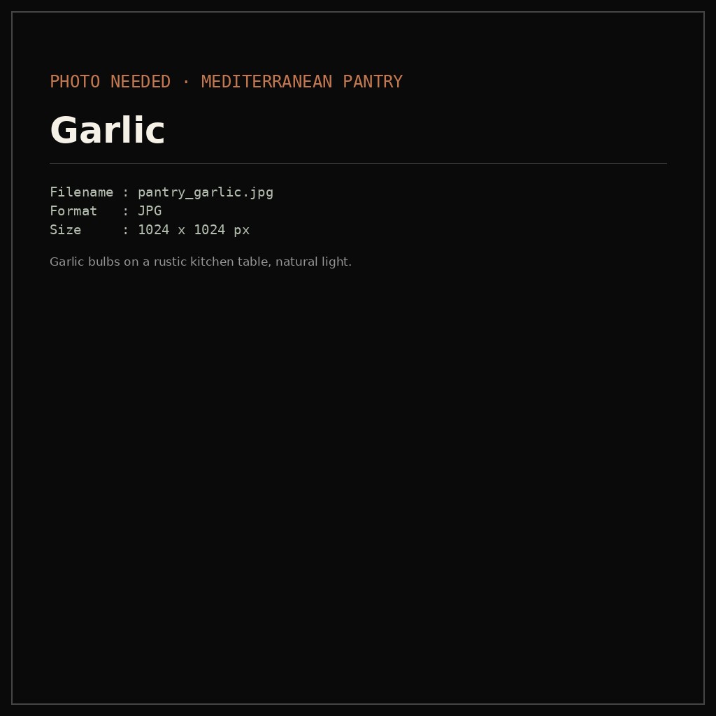 Garlic bulbs on a rustic kitchen table, natural light.